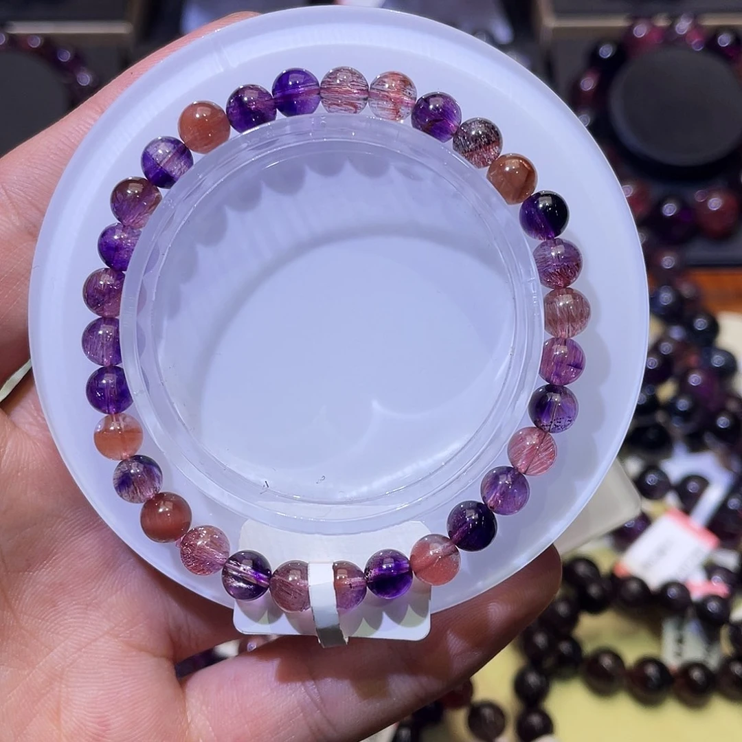 水晶手链未镶嵌紫橘超6.3