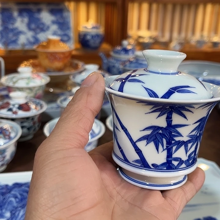 錡镇堂手工手绘盖碗