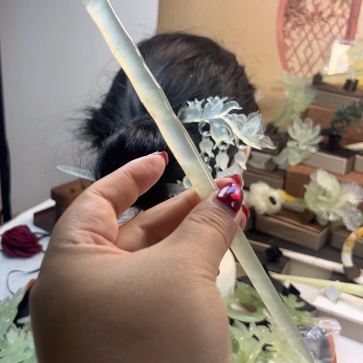 蛇纹石玉合金发饰