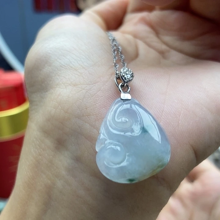 翡翠银S925镶嵌颈饰吊坠40