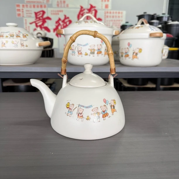 景德镇珍宝砂锅1711彩色小熊1.5升