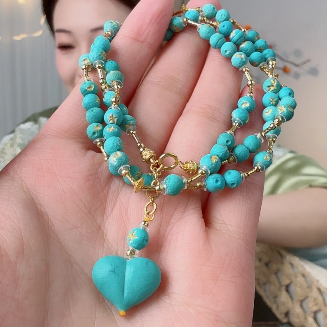 绿松石18K金镶嵌珠宝奇石