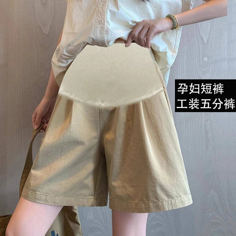 2025孕妇短裤夏季薄款外穿宽松显瘦棉麻阔腿托腹休闲孕妇短裤