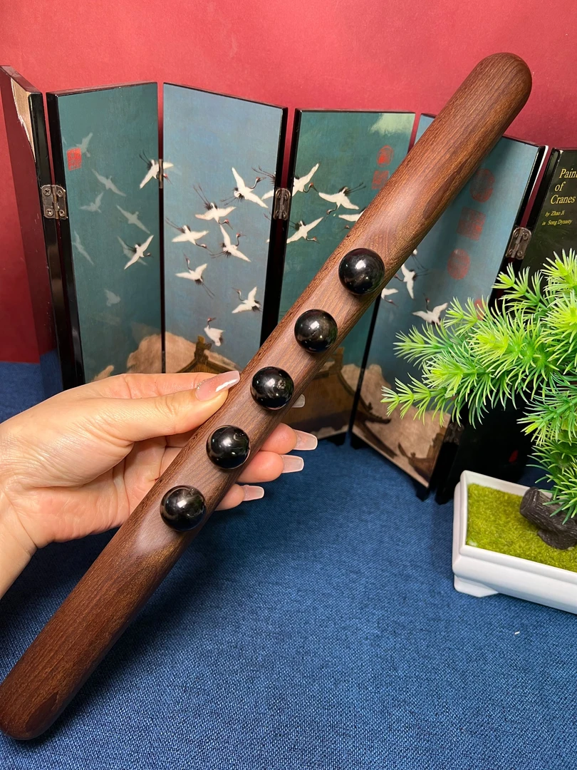 板娘专享 白水牛角黑金刚瑕疵5珠黑金刚擀筋棒 只退不换-571