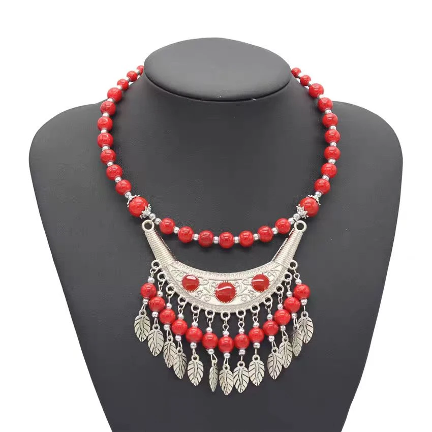 【小芳演绎用品店】苗族银项链藏饰彩珠链 头饰通爆款项链额链