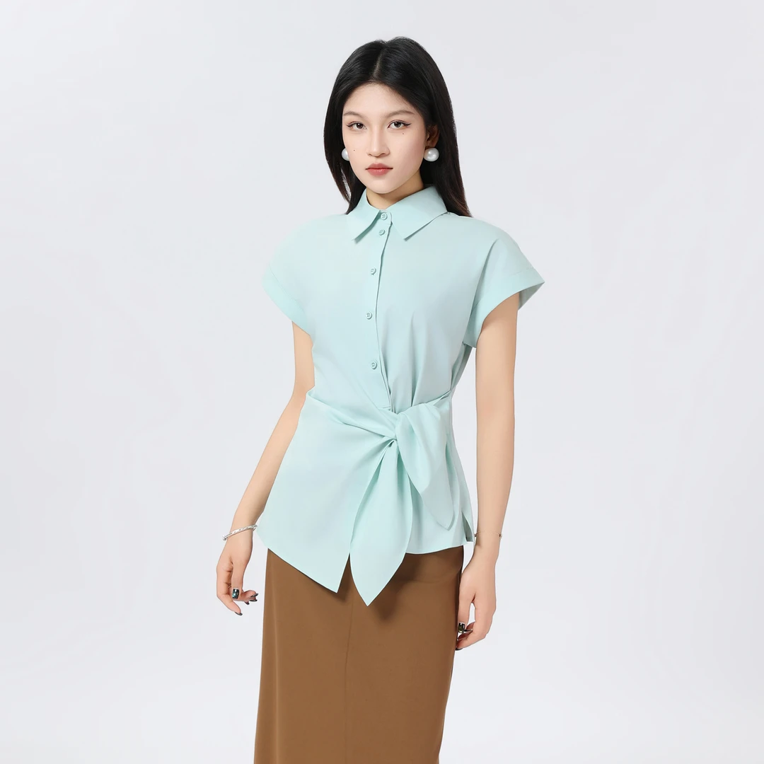 GIRDEAR/哥弟早春新款设计感衬衣小众简约百搭减龄衬衫女130019