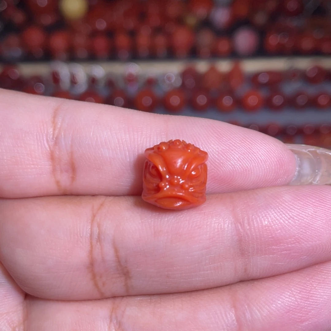 南红玛瑙未镶嵌醒狮