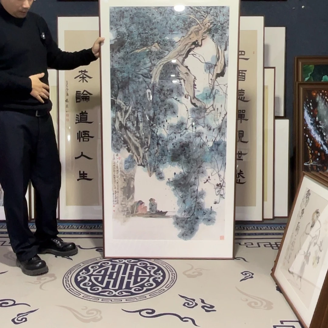 国画手绘画作品带框80/160