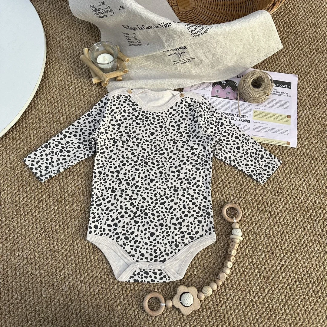 Yimo·豹豹我·宝宝外贸纯棉长袖包屁衣