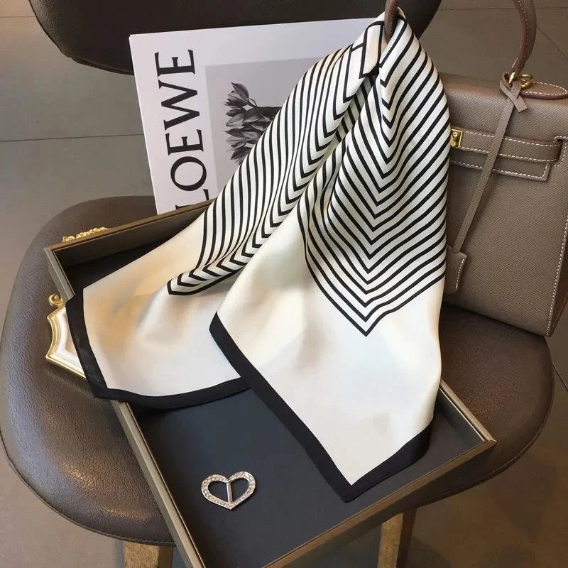 福利款~黑白条纹丝巾时尚百搭