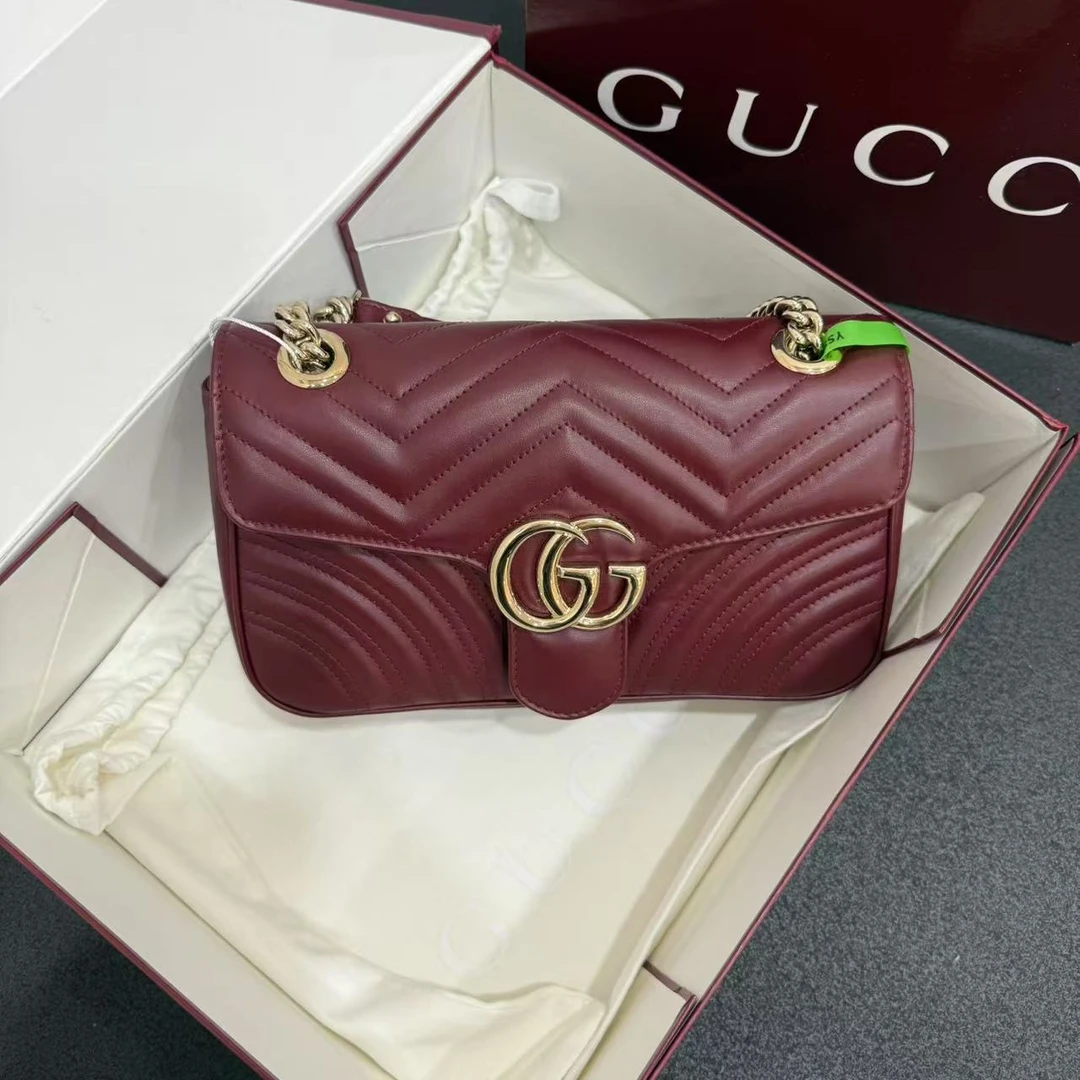 未使用 GUCCI/古驰 壹所奢品/马蒙26 安格拉红 单肩斜挎包 晴