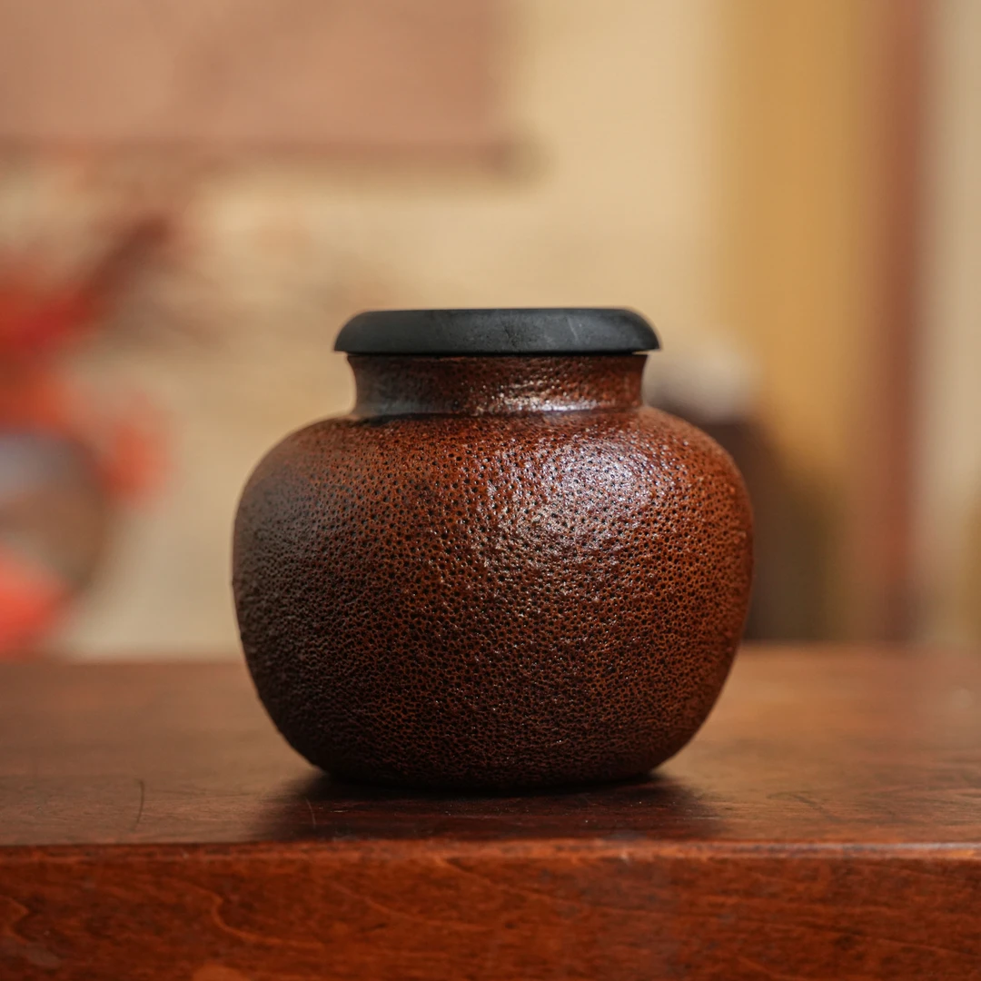 【福器】泰国青柚罐子茶叶罐高款手工大漆青柚皮口径9高13宽14 左右