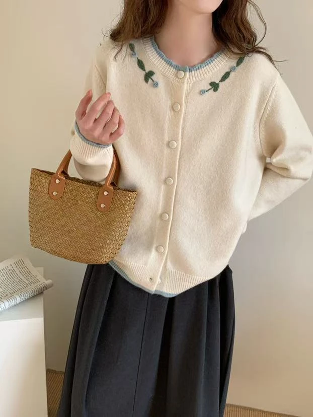 小花开衫。春！高品质。洋气开衫减龄开衫9570