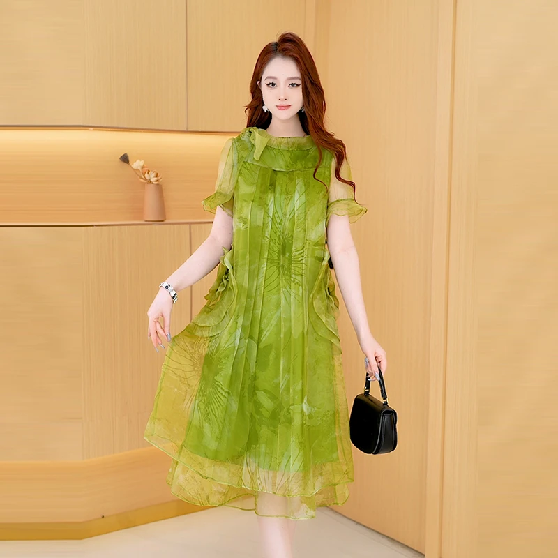 【连衣裙】夏季新款时尚法式洋气气质显瘦减龄宽松连衣裙