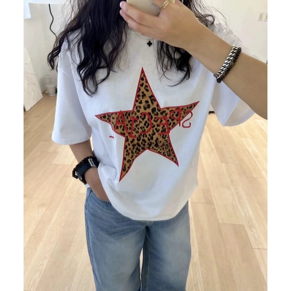 路一.韩国 Seoul   SPE豹纹五角星短袖T DP20250206031