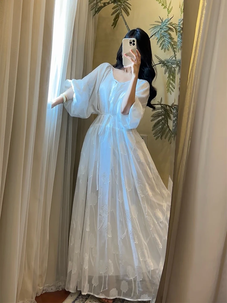 【ROUROU】花海日记｜专属 度假风法式复古提花印花气质显瘦大裙摆女