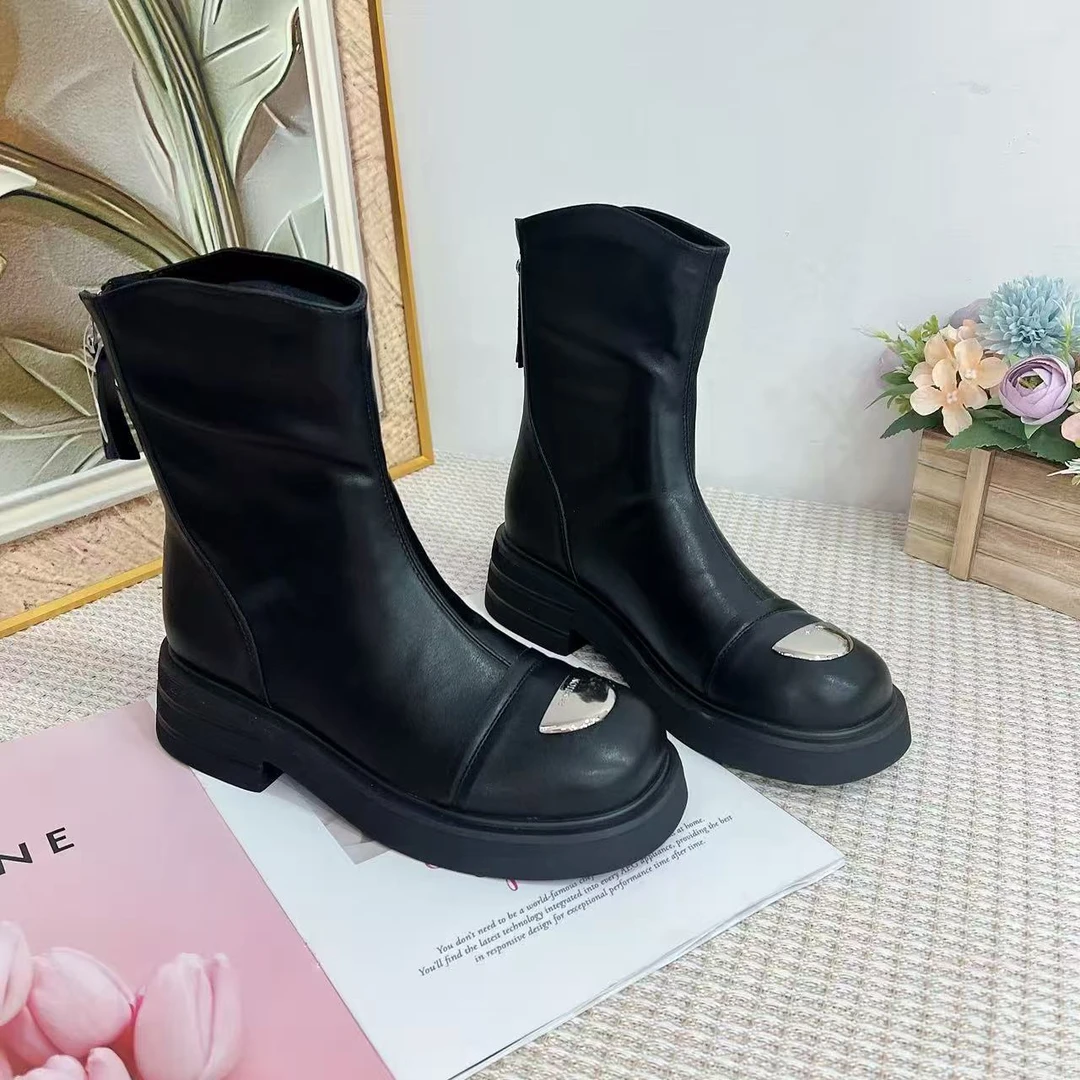 28293   新款时尚百搭圆头时装靴四季款