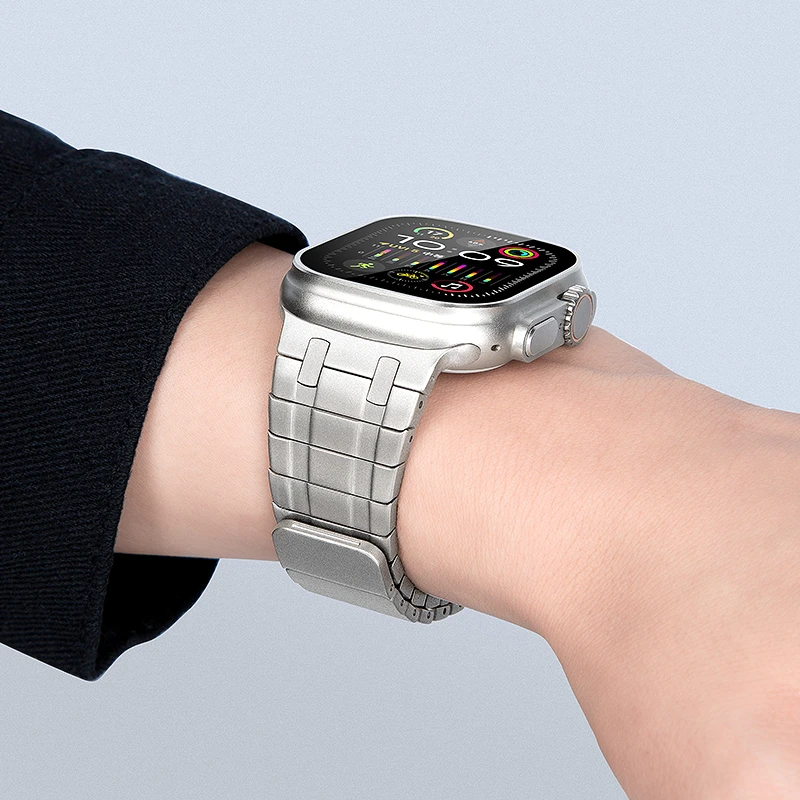 适用苹果手表iwatch表带s10ultra链式S8s9新款se透气夏季46mm49mm