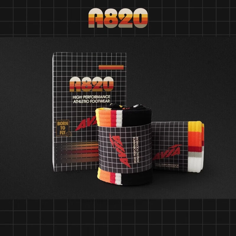 AVIA爱威亚春季A820复古潮流中筒袜运动袜礼盒ins潮流百搭黑白袜