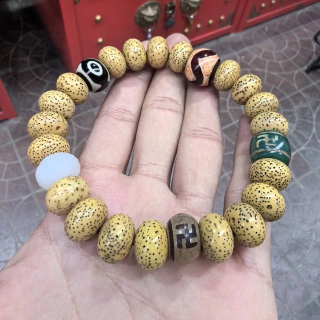 【老胡严选】30 G62128-星月菩提DIY黄单圈-14mm左右