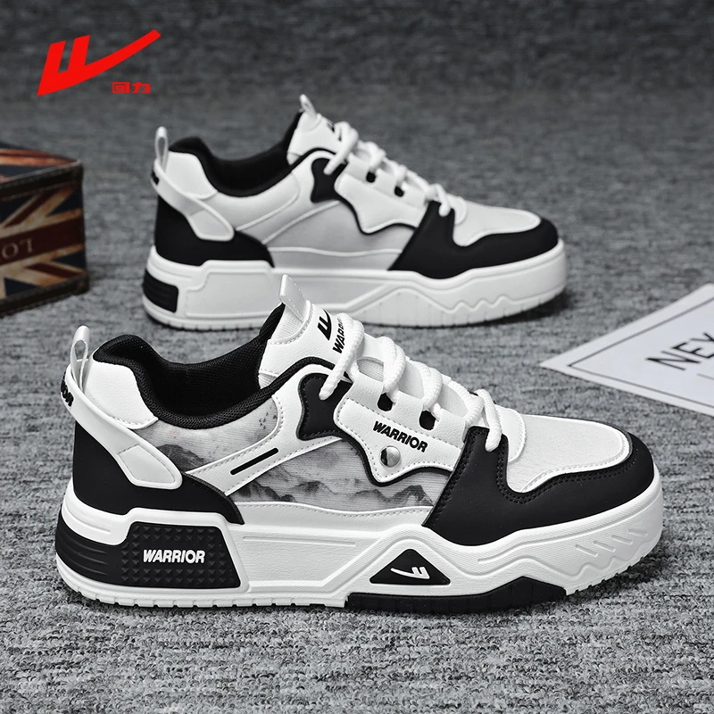 回力国潮男鞋春季2025新款黑白熊猫休闲板鞋男士百搭厚底增高潮鞋