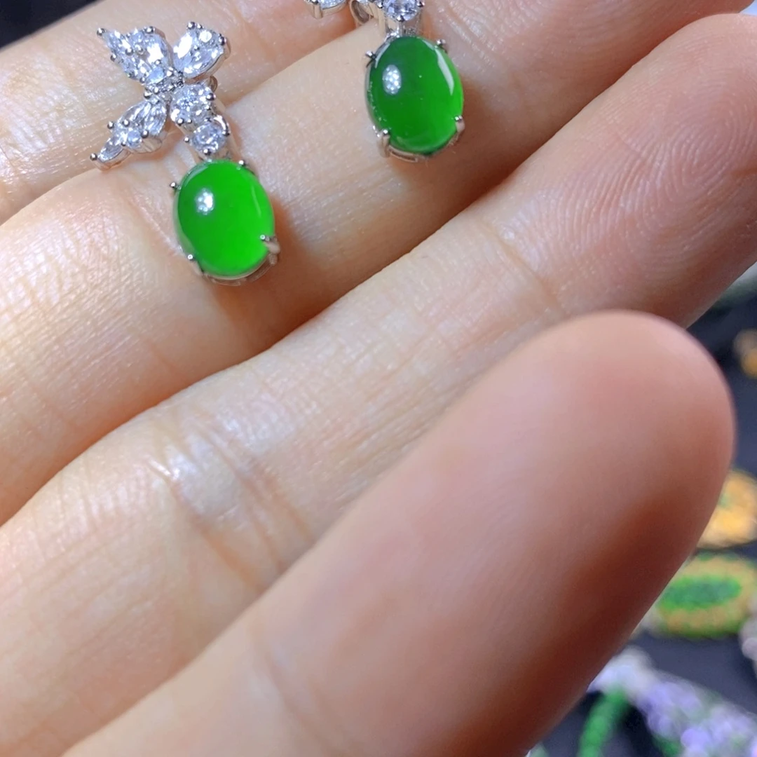 翡翠银S925镶嵌颈饰天然翡翠