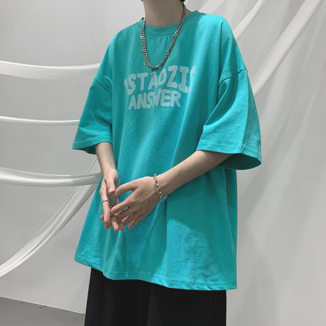 【福利品】T恤百搭夏季半袖宽松潮流港风男士圆领休闲印花韩版学生