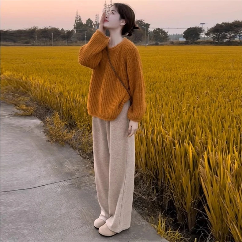 145-155矮小个子孕妇糯米阔腿裤子秋冬季加绒加厚八九分无托腹150