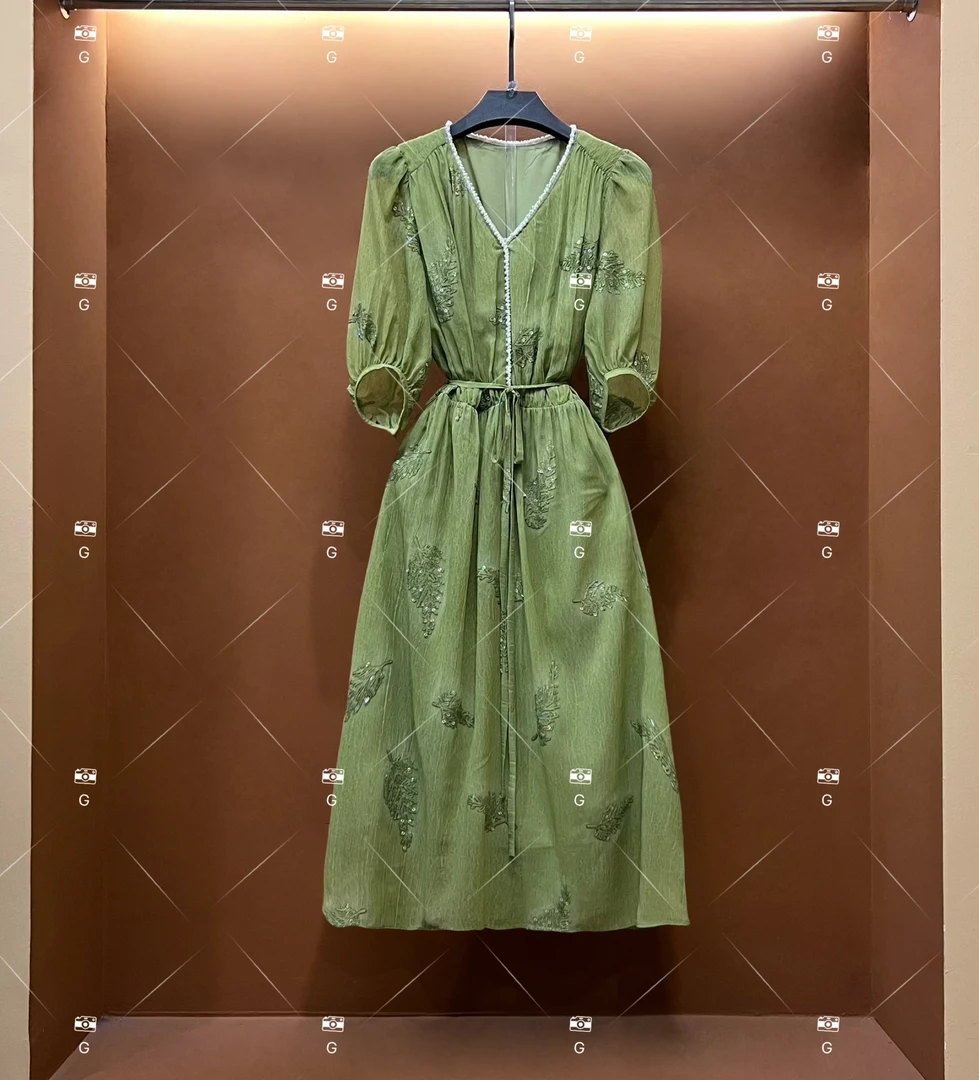 春夏丨设计师轻奢法式印花女士连衣裙 GS-55165