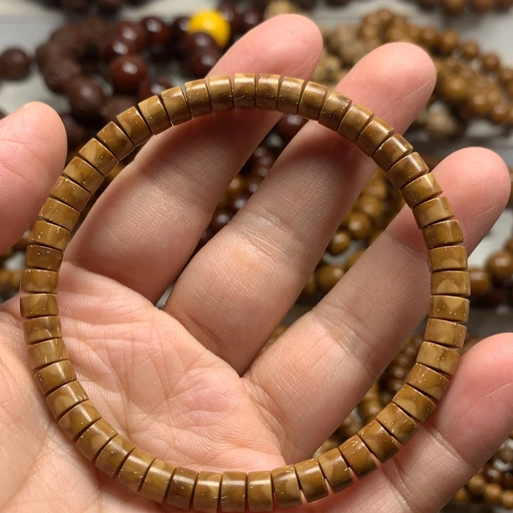 紫金鼠手串6mm纯肉实心火焰纹直切单圈手串极度归圆