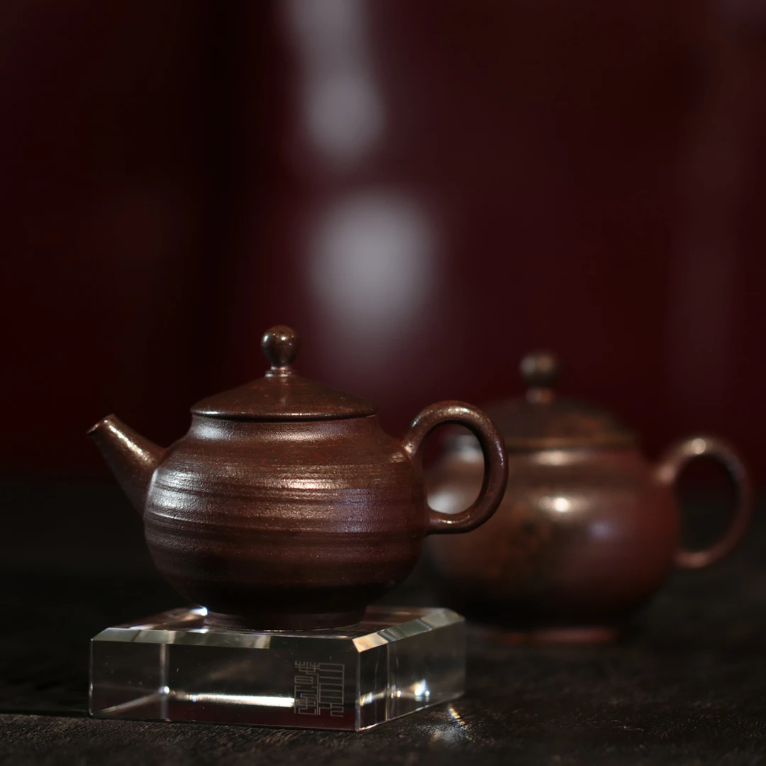 张建柴烧落灰作品壶