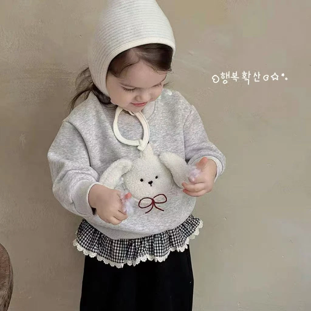 亲子款女童秋季直筒裤套装卡通小狗2025新款韩版时髦两件套可爱款