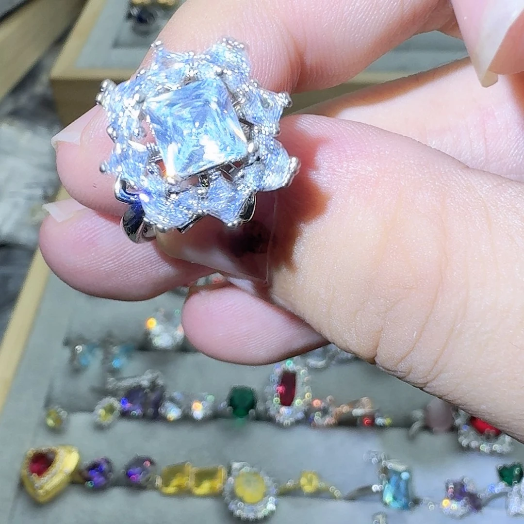 托帕石戒指银S925镶嵌