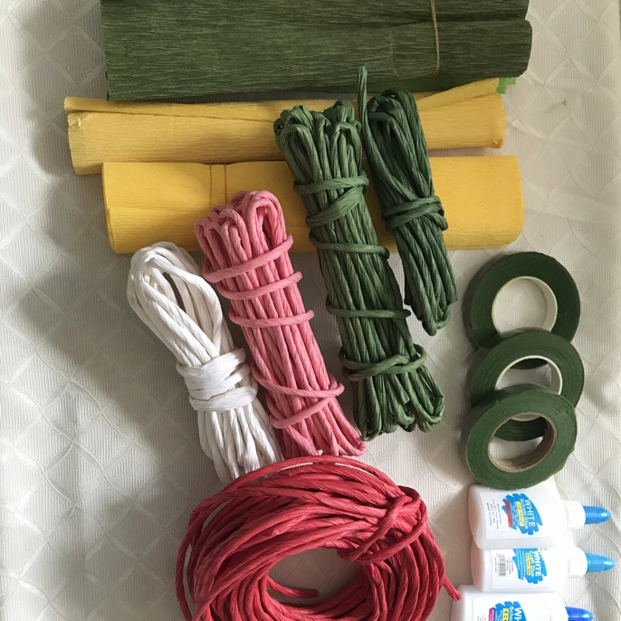 福3/纸艺花材料纸藤皱纹纸胶带