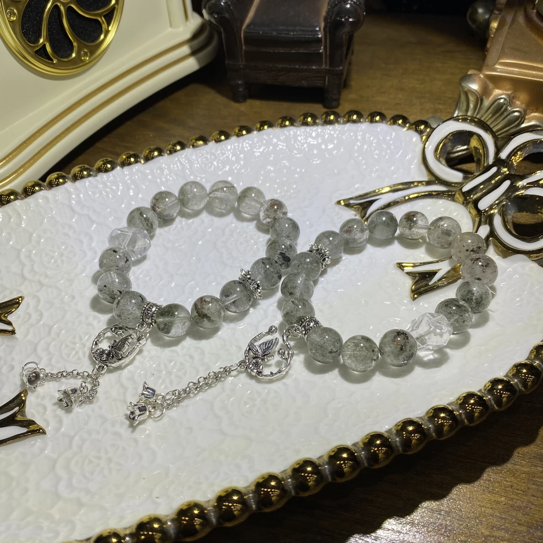 V688-天然绿幽灵手串单圈设计款-多样性发其一