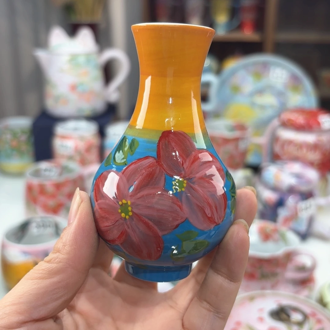 景德镇手绘高温釉下彩陶瓷茶具