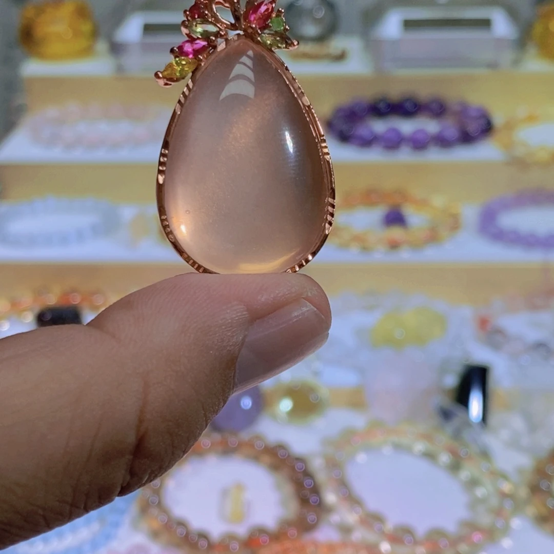 合金手链水晶六芒星光粉水吊坠