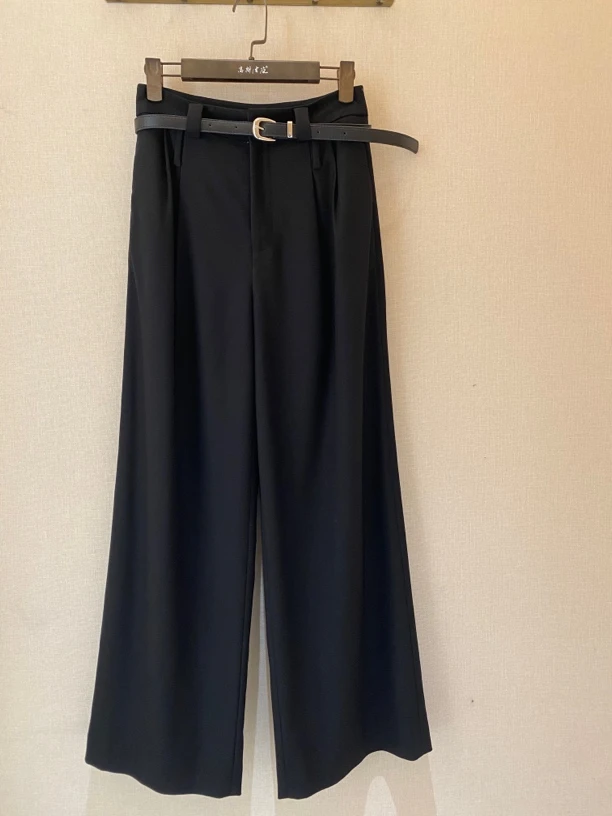 25118024高斯雪岚气质高腰简约直筒裤