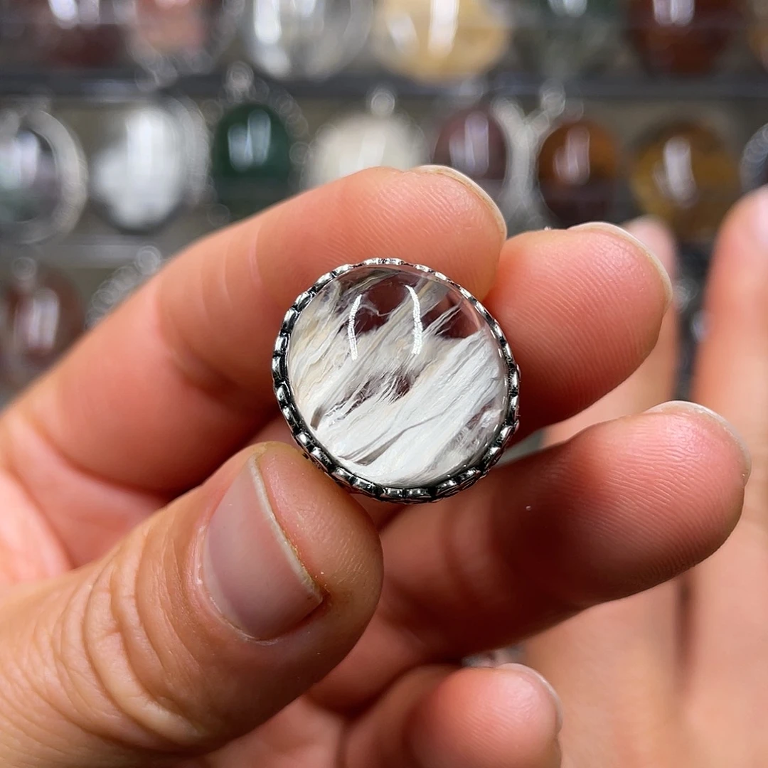 【闪购商品】水晶珠宝半成品银S925镶嵌戒指