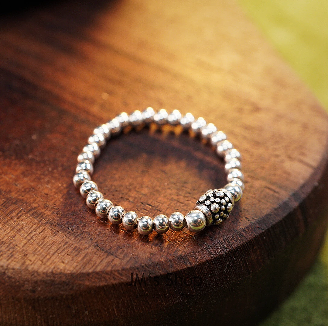 925银戒指 【街末】原创设计手工定制手作小众设计感圆珠简约戒指