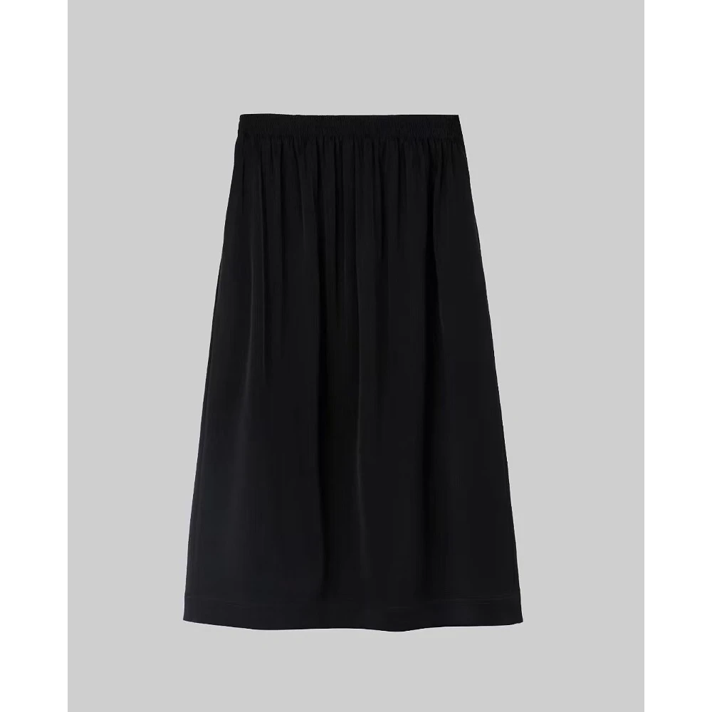 『半身裙』女士气质A摆中长款半裙光感打揽腰节裙FG42W25