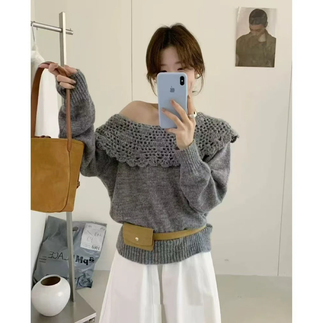 印花常规慵懒风女休闲风毛针织衫韩版打底宽松