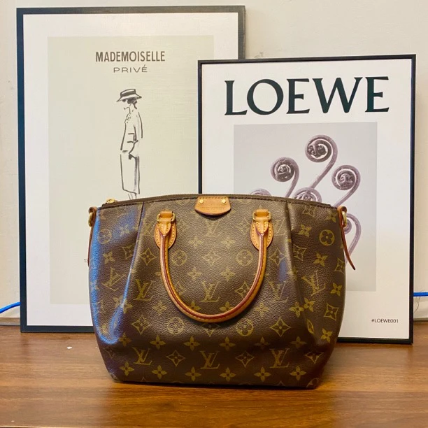 修复品LouisVuitton /路易威登老花现代款饺子手提斜挎包