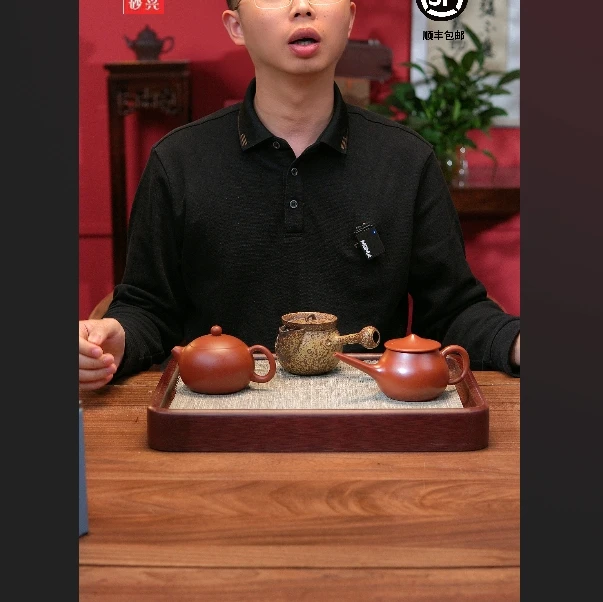 【闪购商品】三把全给西施渔翁柴烧宝瓶侧把紫砂壶C0045