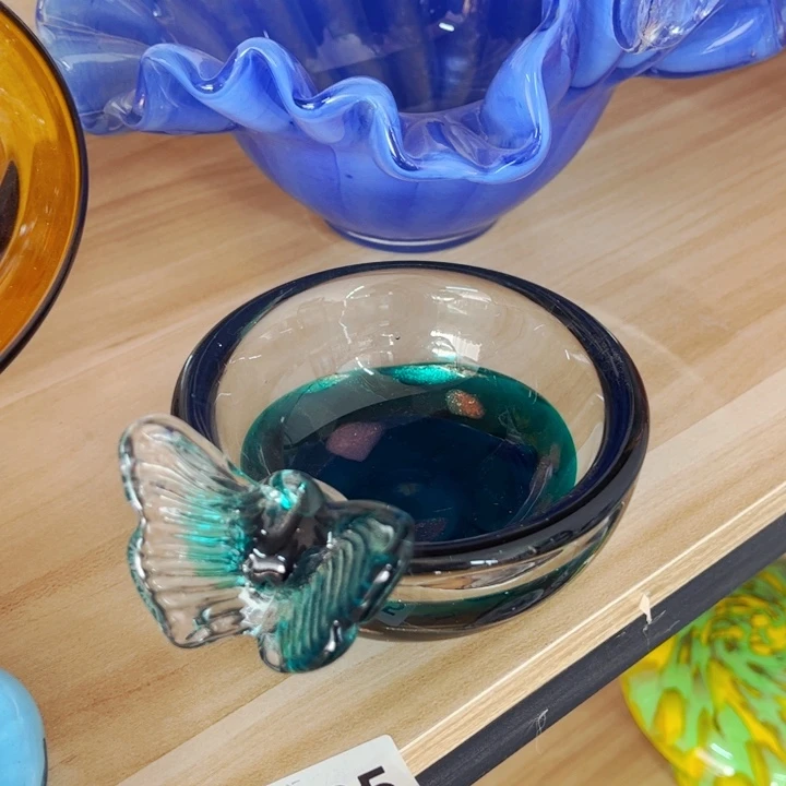 琉璃蝴蝶碗 花瓶家悦美居