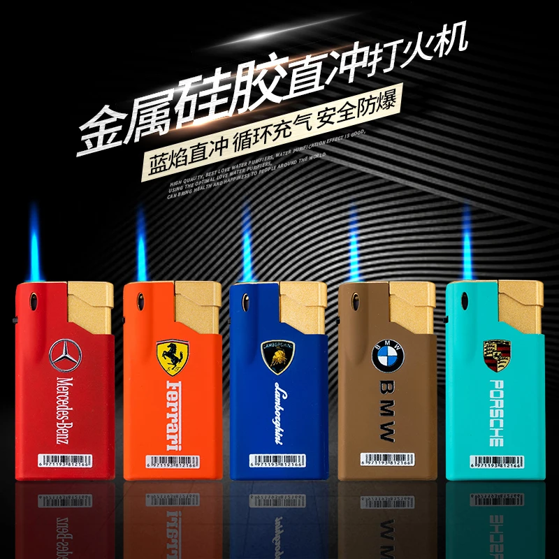 新款子弹头豪车定制防风打火机印字刻字车标双防爆耐用金属打火机
