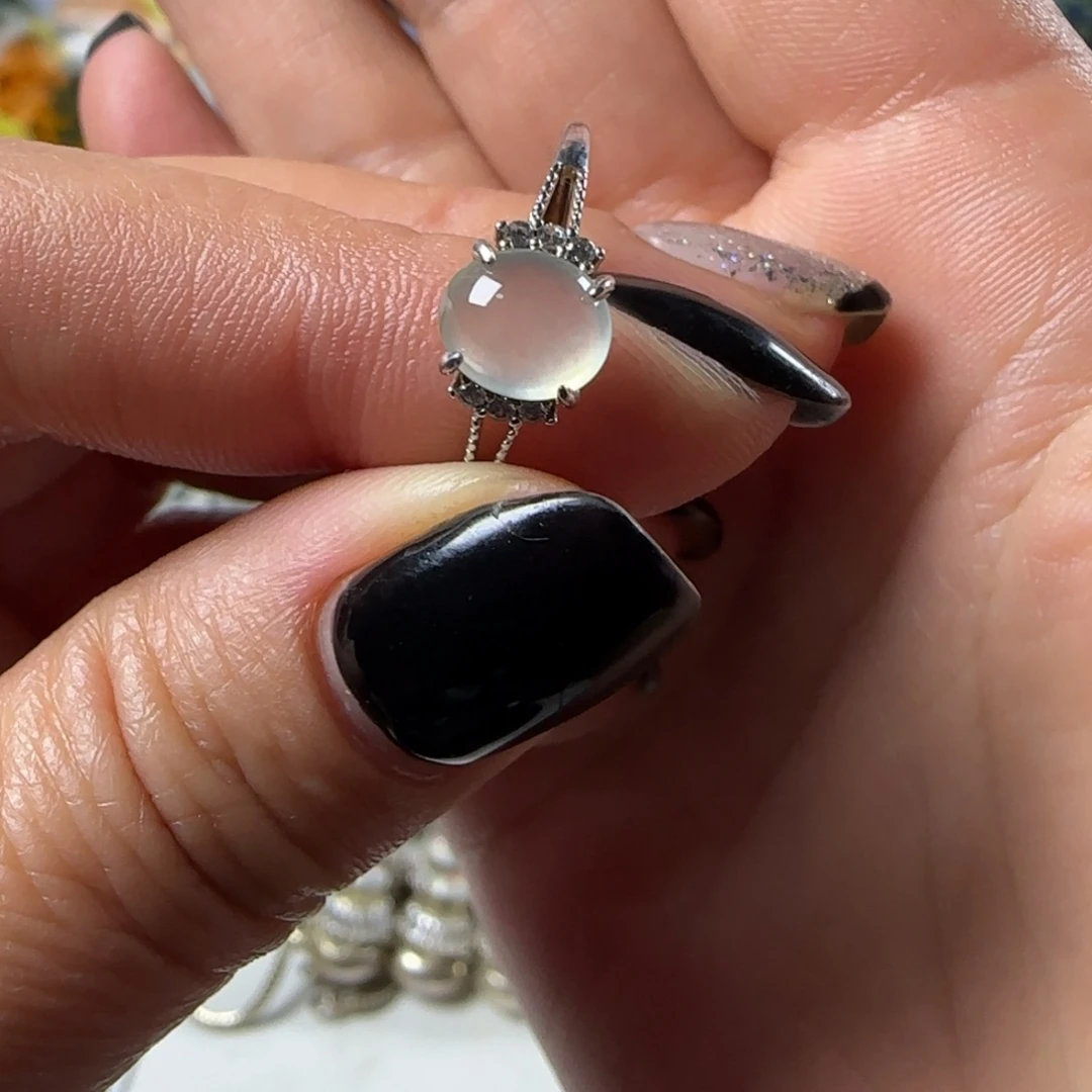 翡翠银S925镶嵌戒指