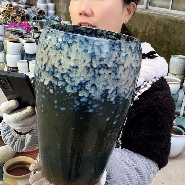 紫砂花盆口变型瑕疵口15高29