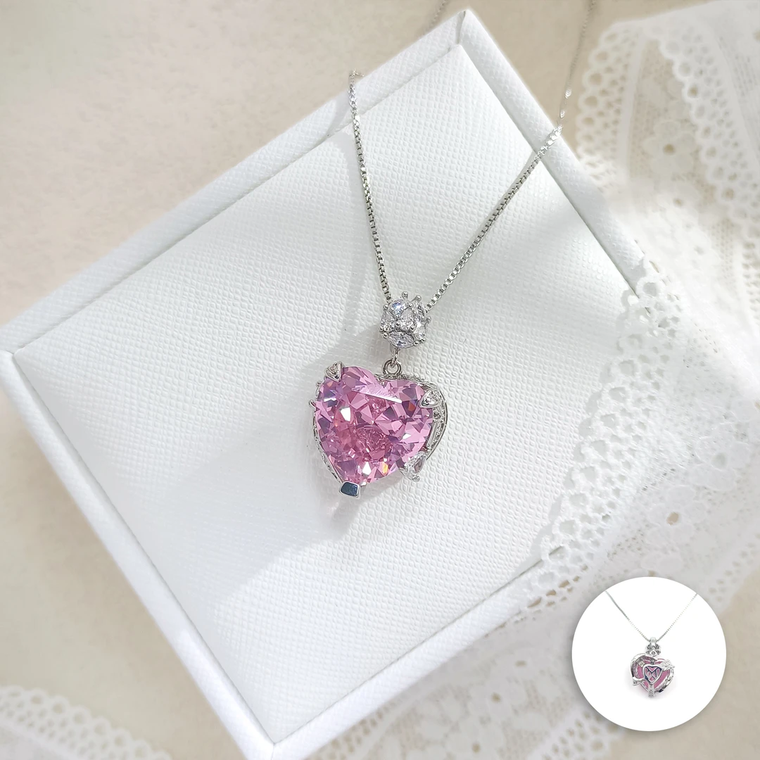 铜合金项链 WHLM-006651【桃观幻雪】项链气质小众百搭