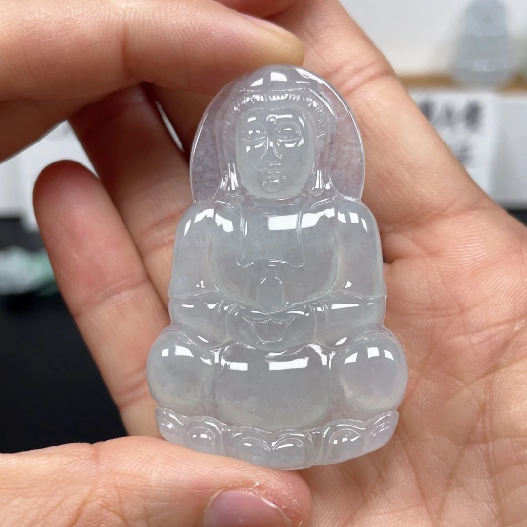 翡翠颈饰未镶嵌天然翡翠A货观音59号